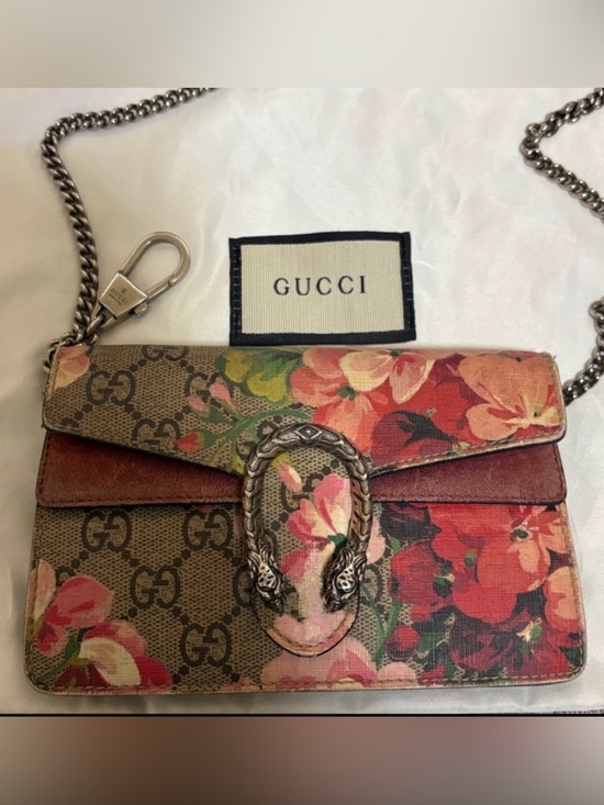 Gucci Handbags - GG Supreme Monogram Blooms Super Mini Dionysus Shoulder Bag Beige Multicolor